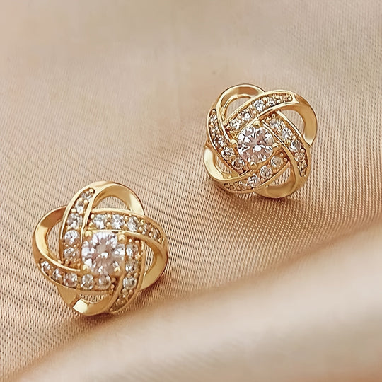 Amethyst Crystal Swirl Stud Earrings | Amelia Bellrose Jewellery