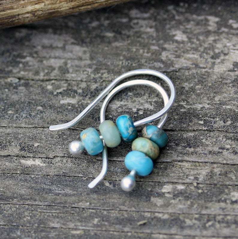 Turquoise Stack Bead Earrings | Amelia Bellrose Jewellery