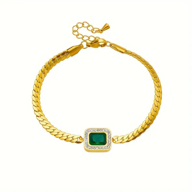 Halo Cuban Chain Bracelet | Amelia Bellrose Jewellery