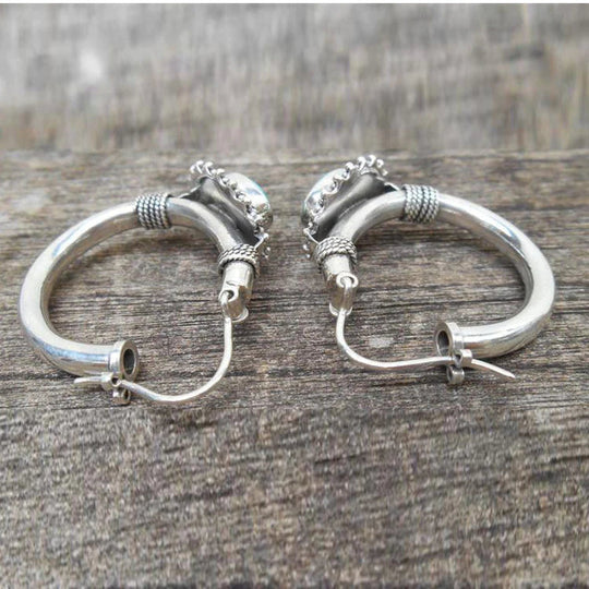 Turquoise Statement Hoop Earrings | Amelia Bellrose Jewellery