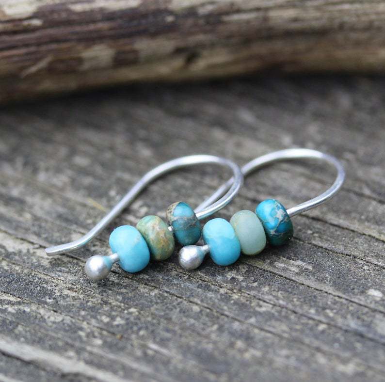 Turquoise Stack Bead Earrings | Amelia Bellrose Jewellery