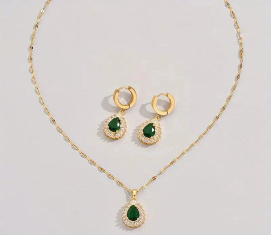 Teardrop Crystal Halo Jewellery Set | Amelia Bellrose Jewellery