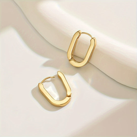 Oval Gold Hoop Earrings | Amelia Bellrose Jewellery