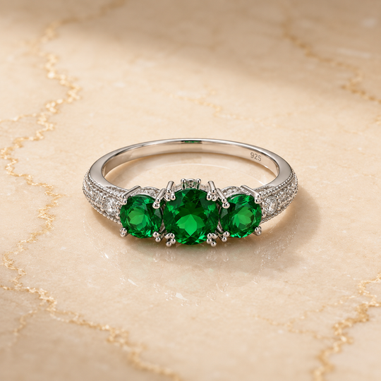 Crystal Pavé Silver Ring | Amelia Bellrose Jewellery