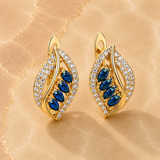 Leaf Twist Hoop Earrings | Amelia Bellrose Jewellery