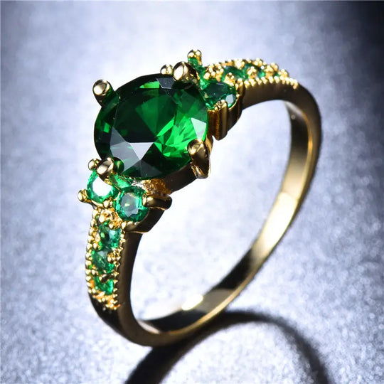 Crystal Accent Gold Ring | Amelia Bellrose Jewellery