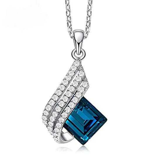 Blue Crystal Geometric Jewellery Set | Amelia Bellrose Jewellery