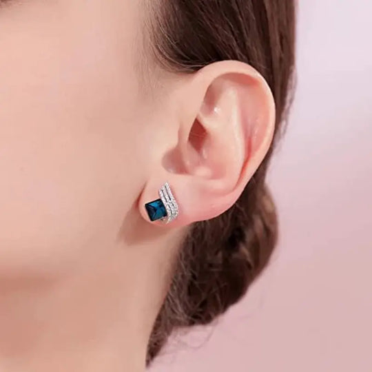 Blue Crystal Geometric Jewellery Set | Amelia Bellrose Jewellery
