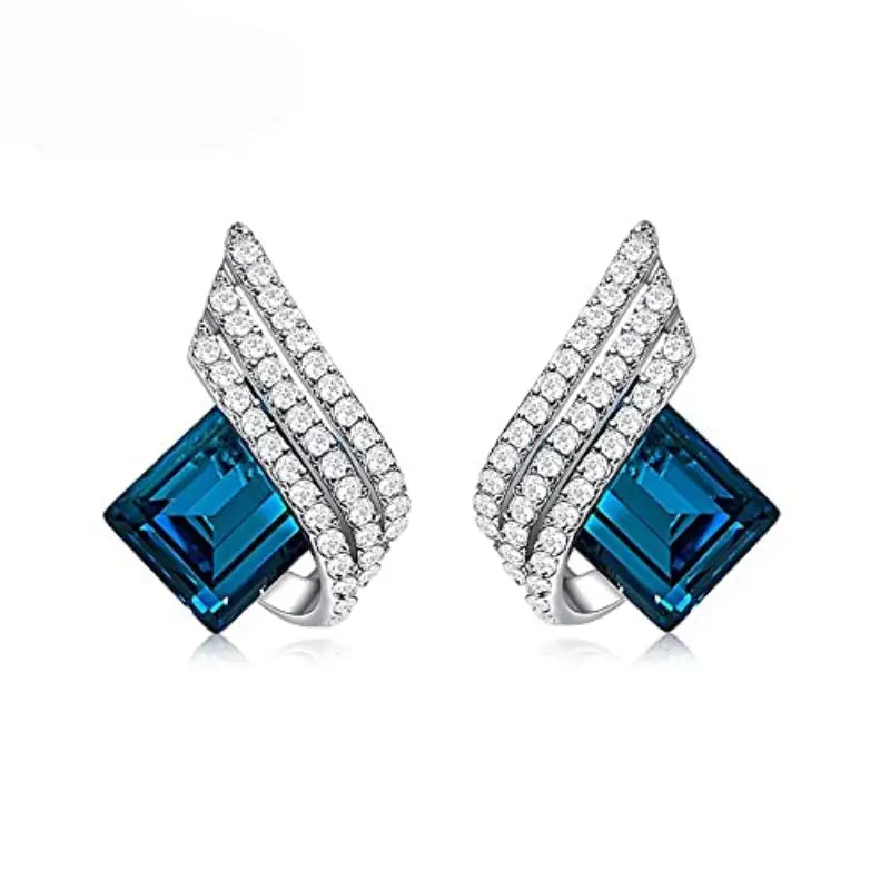 Blue Crystal Geometric Jewellery Set | Amelia Bellrose Jewellery