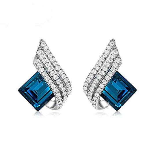 Blue Crystal Geometric Jewellery Set | Amelia Bellrose Jewellery
