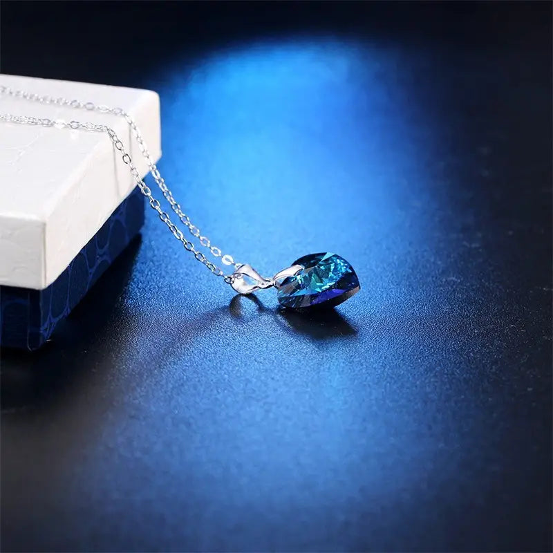 Blue Crystal Heart Jewellery Set | Amelia Bellrose Jewellery