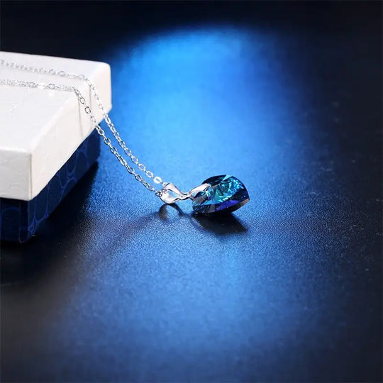 Blue Crystal Heart Jewellery Set | Amelia Bellrose Jewellery