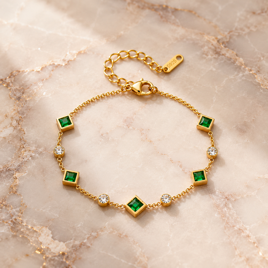 Crystal Station Gold Bracelet | Amelia Bellrose Jewellery