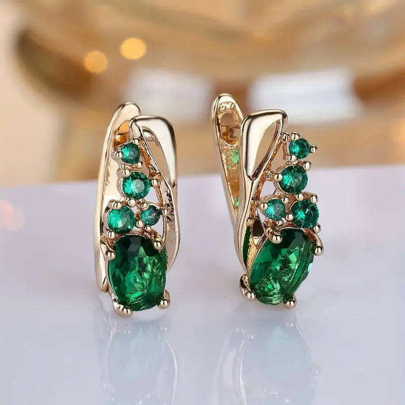 Cluster Drop Gold Earrings | Amelia Bellrose Jewellery