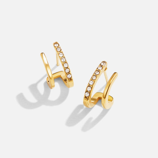 Crystal Curve Gold Hoop Earrings | Amelia Bellrose Jewellery