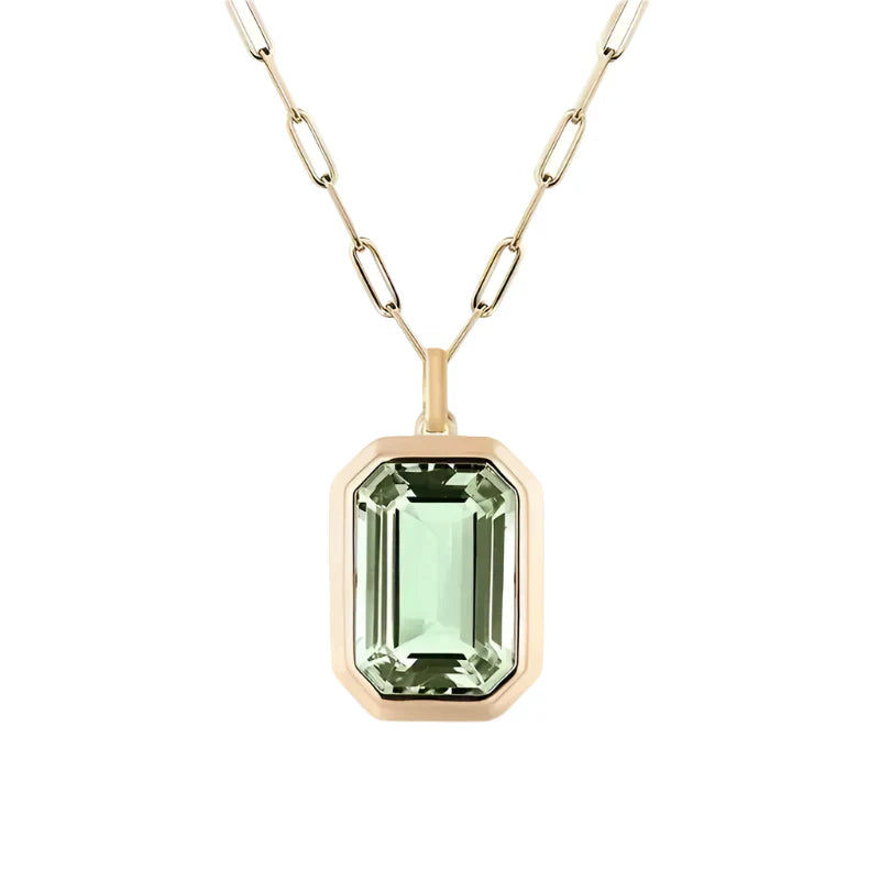 Emerald-Cut Crystal Pendant Necklace | Amelia Bellrose Jewellery
