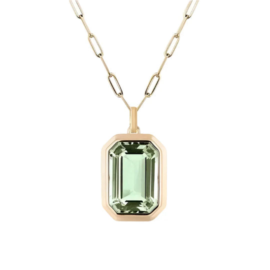 Emerald-Cut Crystal Pendant Necklace | Amelia Bellrose Jewellery