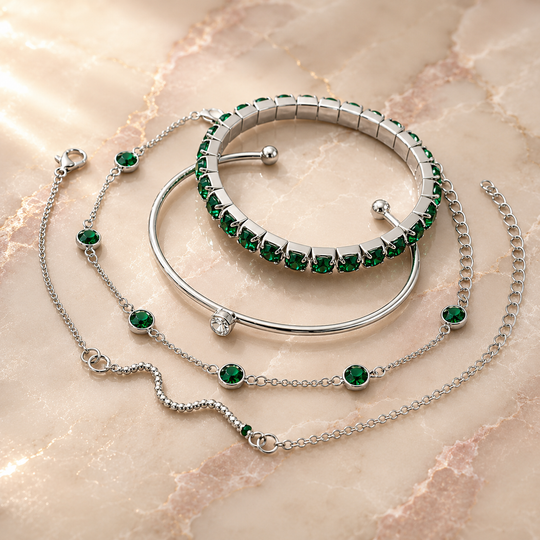 Crystal Multi-Style Bracelet Set | Amelia Bellrose Jewellery