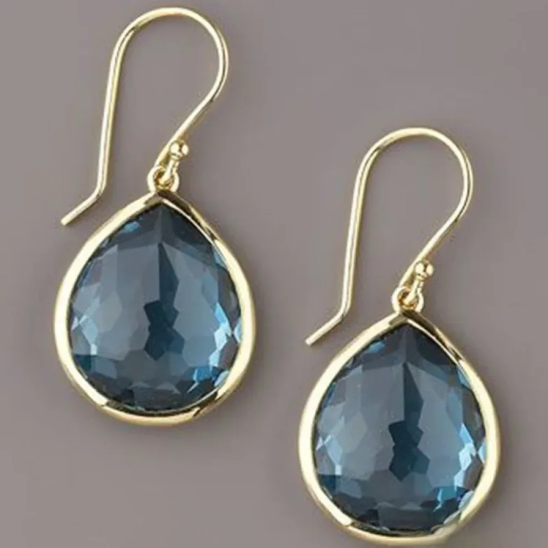 Blue Teardrop Crystal Drop Earrings | Amelia Bellrose Jewellery