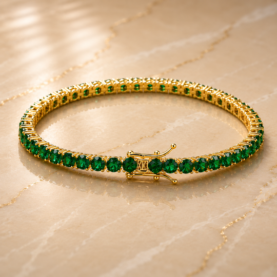 Full Tennis Gold Bracelet | Amelia Bellrose Jewellery