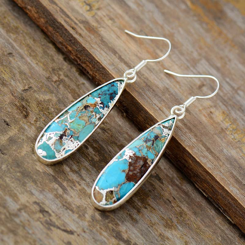 Turquoise Mosaic Teardrop Earrings | Amelia Bellrose Jewellery