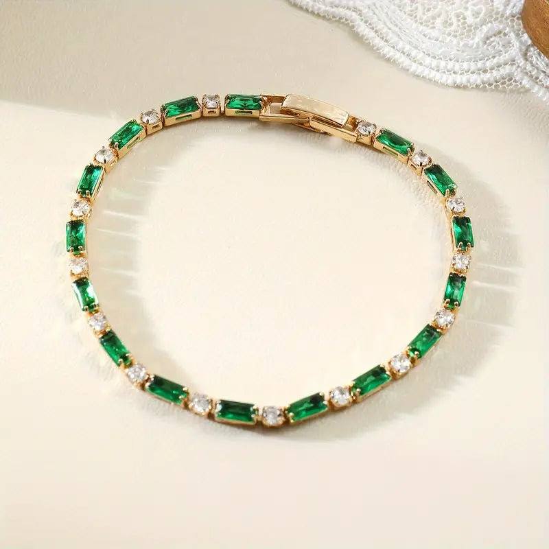 Baguette Crystal Tennis Bracelet | Amelia Bellrose Jewellery