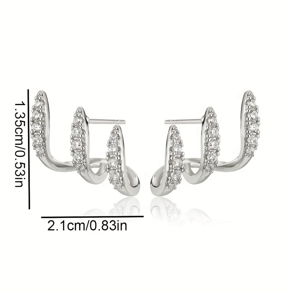 Triple Crystal Hoop Earrings | Amelia Bellrose Jewellery