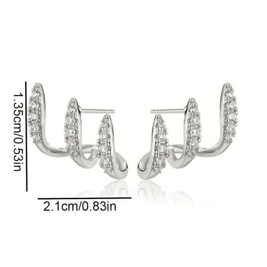 Triple Crystal Hoop Earrings | Amelia Bellrose Jewellery