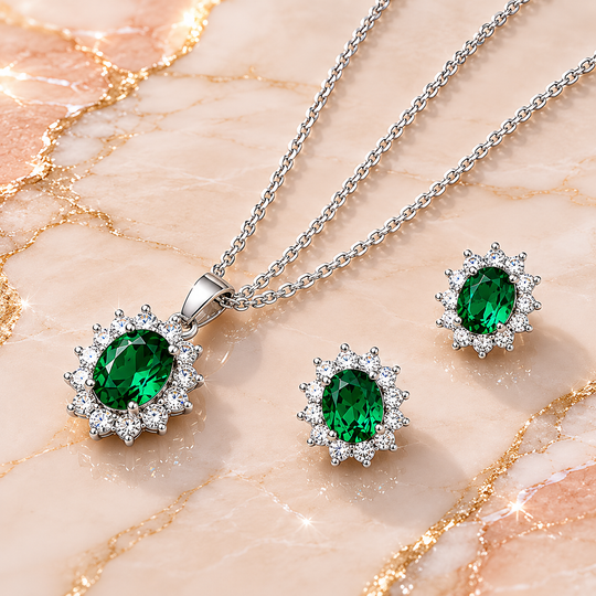 Crystal Halo Jewellery Set | Amelia Bellrose Jewellery
