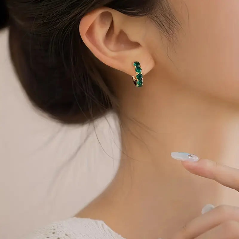 Pavé Gold Hoop Earrings | Amelia Bellrose Jewellery