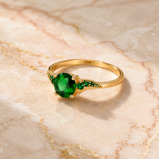 Crystal Accent Gold Ring | Amelia Bellrose Jewellery