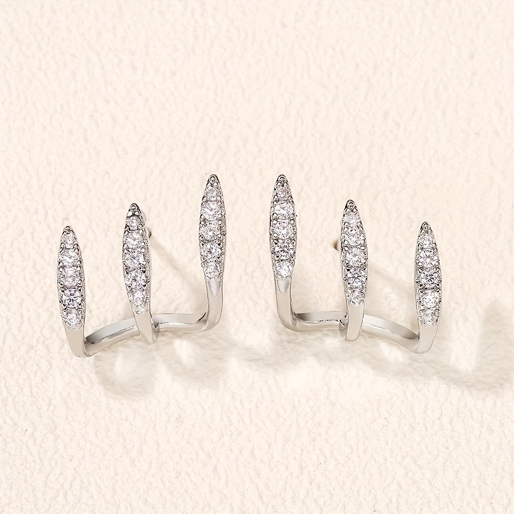 Triple Crystal Hoop Earrings | Amelia Bellrose Jewellery