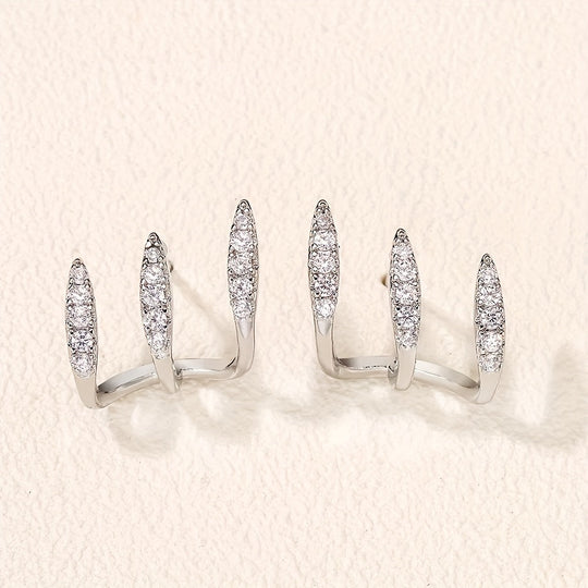 Triple Crystal Hoop Earrings | Amelia Bellrose Jewellery