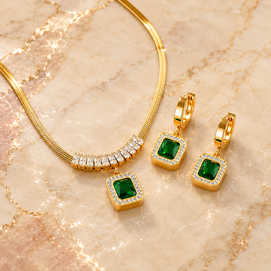 Crystal Halo Jewellery Set | Amelia Bellrose Jewellery