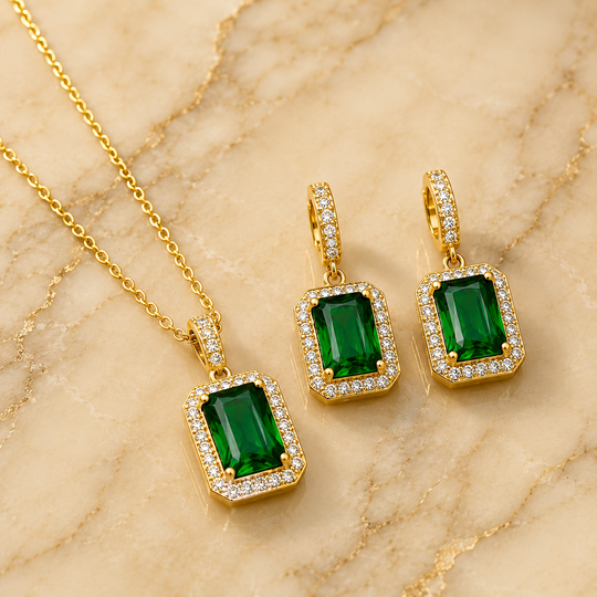 Teardrop Crystal Halo Jewellery Set | Amelia Bellrose Jewellery