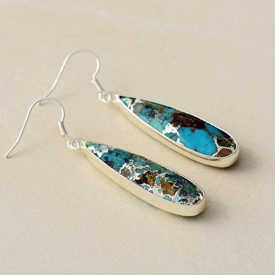 Turquoise Mosaic Teardrop Earrings | Amelia Bellrose Jewellery