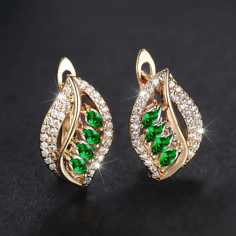 Marquise Leaf Drop Earrings | Amelia Bellrose Jewellery