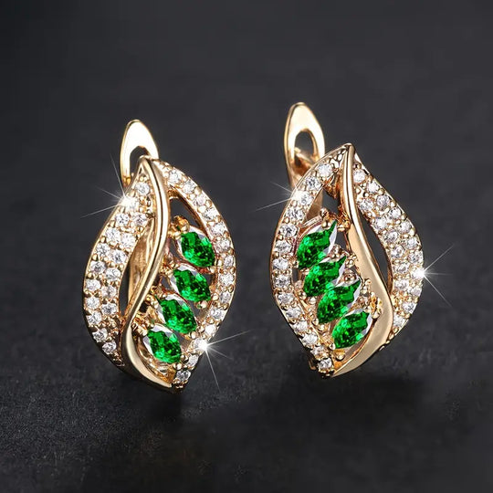 Marquise Leaf Drop Earrings | Amelia Bellrose Jewellery