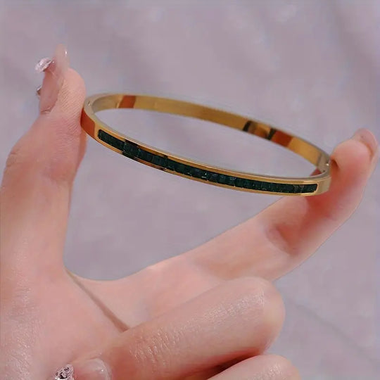 Inlay Gold Bangle | Amelia Bellrose Jewellery