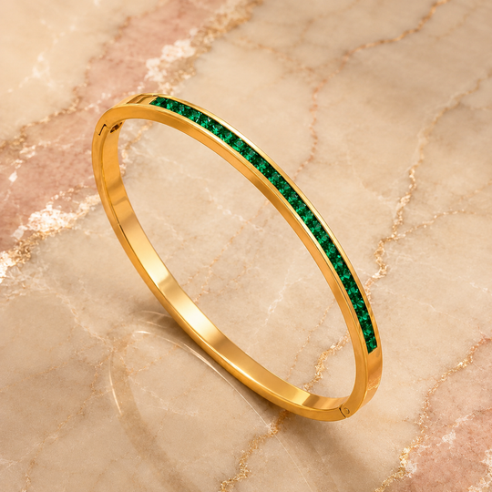 Inlay Gold Bangle | Amelia Bellrose Jewellery