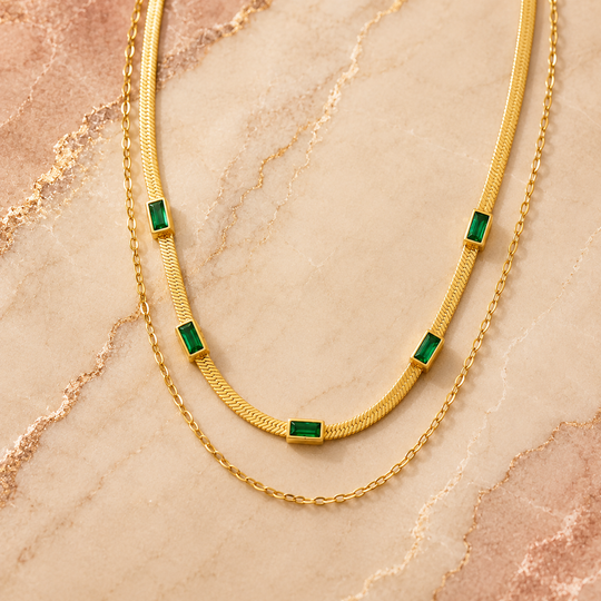 Double-Layer Gold Chain Necklace | Amelia Bellrose Jewellery