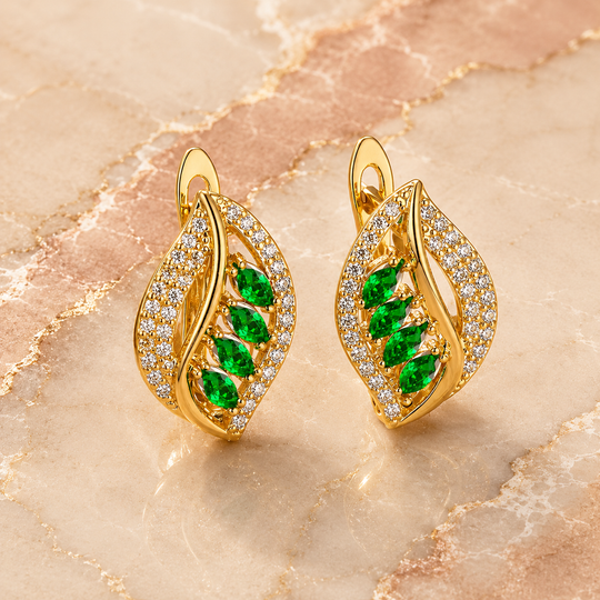 Marquise Leaf Drop Earrings | Amelia Bellrose Jewellery