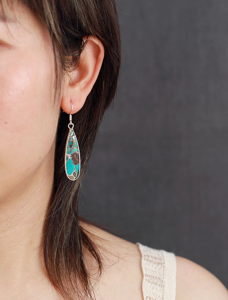 Turquoise Mosaic Teardrop Earrings | Amelia Bellrose Jewellery