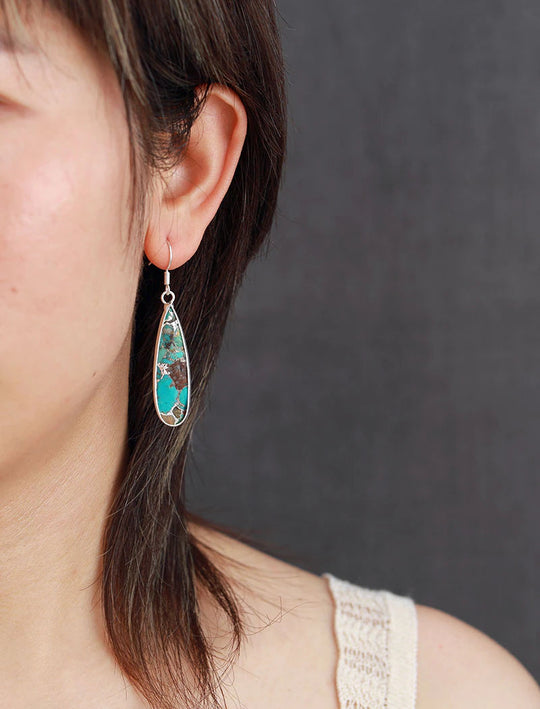 Turquoise Mosaic Teardrop Earrings | Amelia Bellrose Jewellery