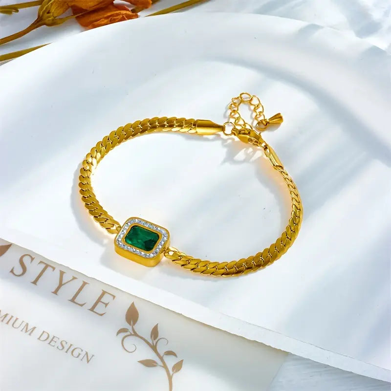 Halo Cuban Chain Bracelet | Amelia Bellrose Jewellery