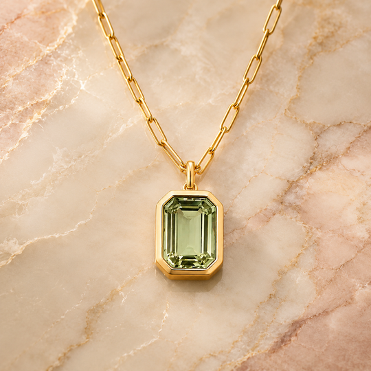 Emerald-Cut Crystal Pendant Necklace | Amelia Bellrose Jewellery