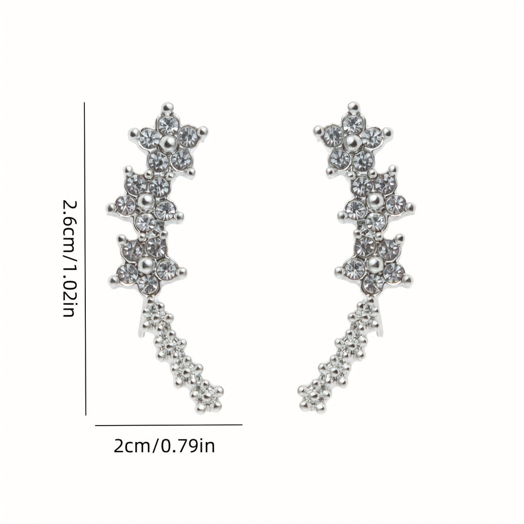 Floral Crystal Ear Climber Earrings | Amelia Bellrose Jewellery