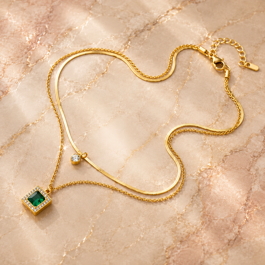 Layered Crystal Pendant Necklace | Amelia Bellrose Jewellery