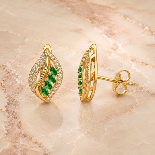 Marquise Leaf Drop Earrings | Amelia Bellrose Jewellery