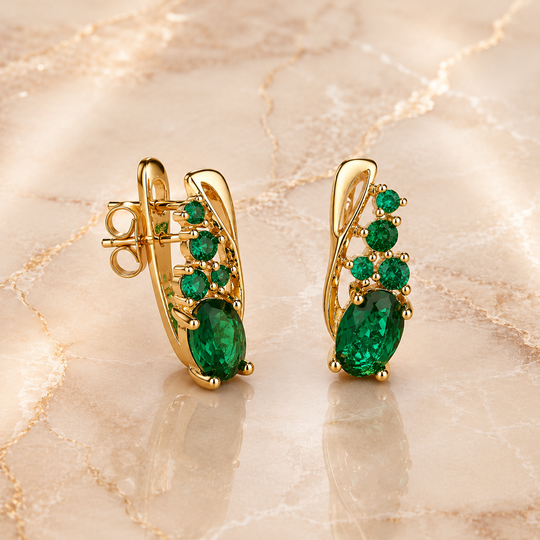 Cluster Drop Gold Earrings | Amelia Bellrose Jewellery